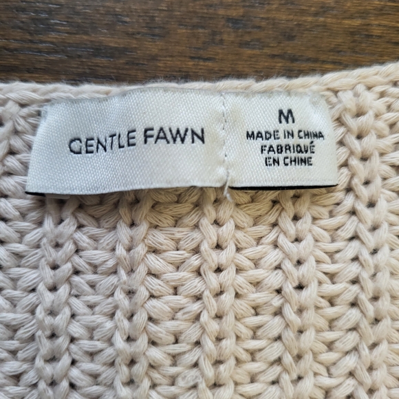 Gentle Fawn women's V-neck cotton Oversize  long sleeve sweater size M - Picture 3 of 8